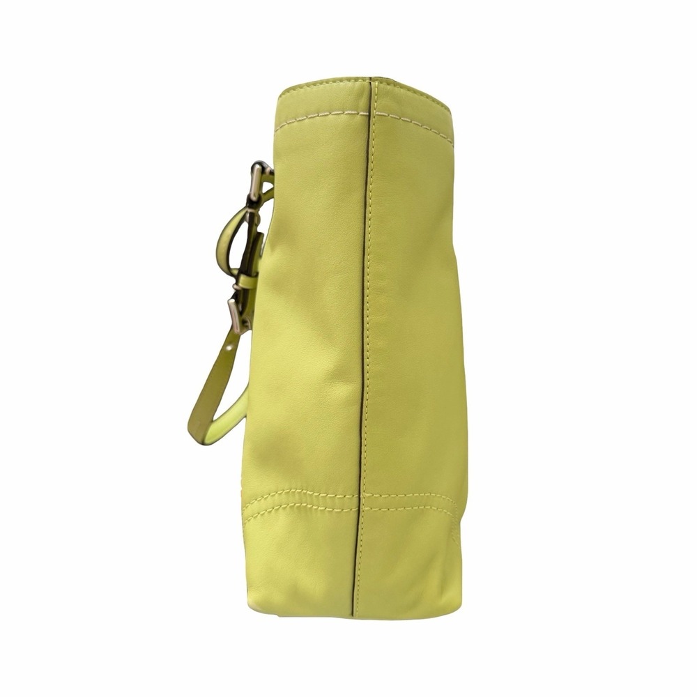 Vintage Coach East West Leather Tote Handbag in Light Green F13098 Classic Y2K - Picture 7 of 16